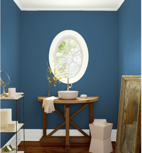 Benjamin Moore blue paint color for bathroom - Lucerne AF-530