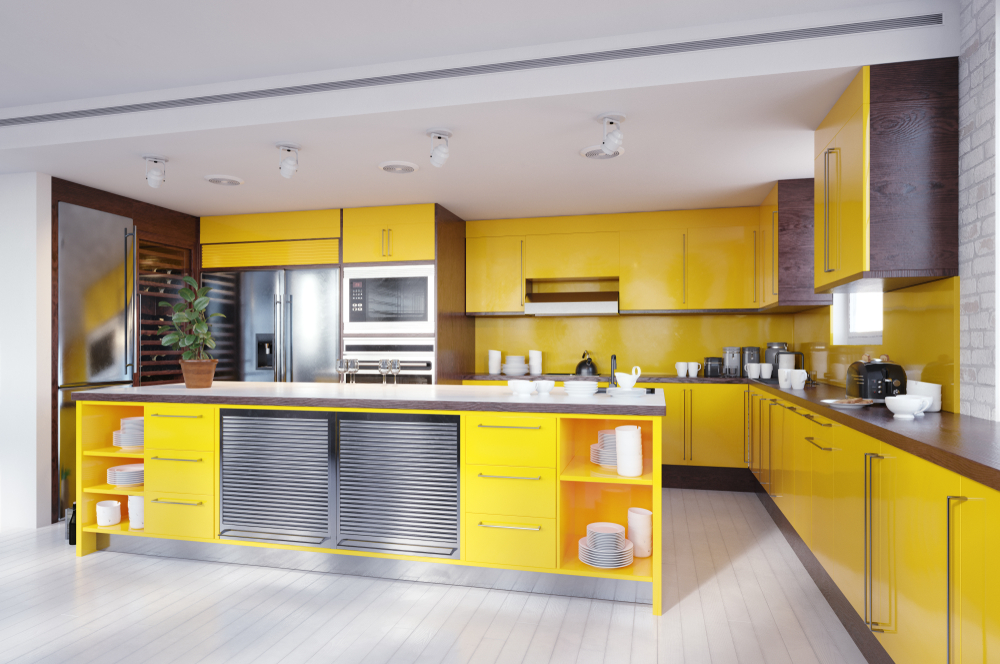 modern yellow kitchen